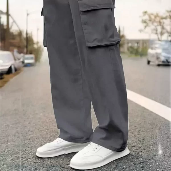 Mens Cargo Pants Dragging Multi Pocket Casual Pants - Image 2