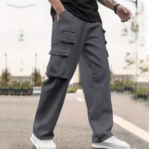 Mens Cargo Pants Dragging Multi Pocket Casual Pants