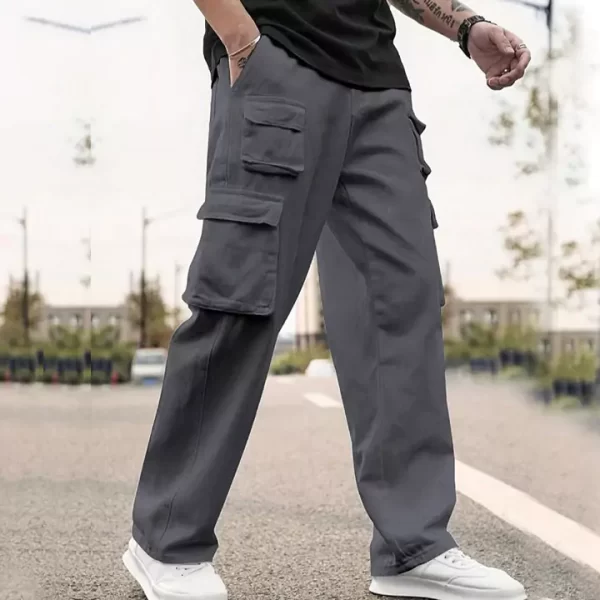 Mens Cargo Pants Dragging Multi Pocket Casual Pants