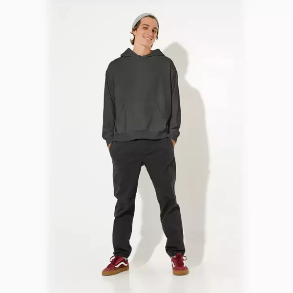 Bold & Comfortable | Classic Black Solid Hoodie - Image 2