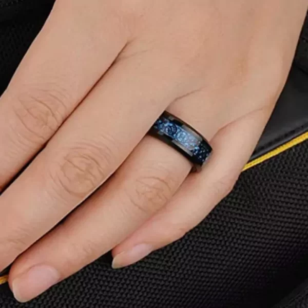 Midnight Blue Titanium Ring - Image 2