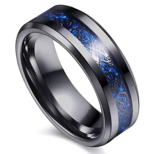 Midnight Blue Titanium Ring
