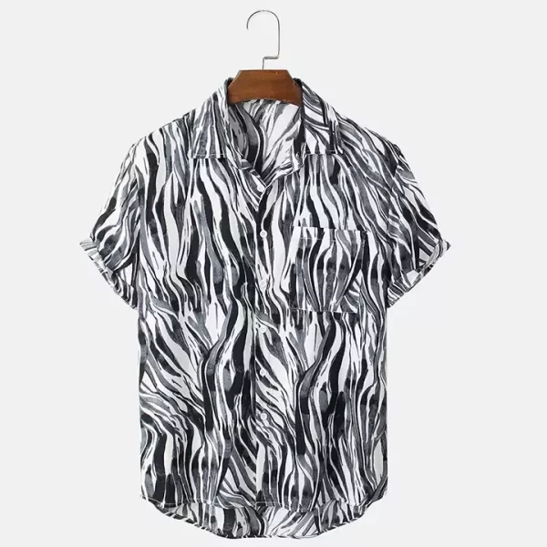 Men's Zebra Print Short-Sleeve Shirt