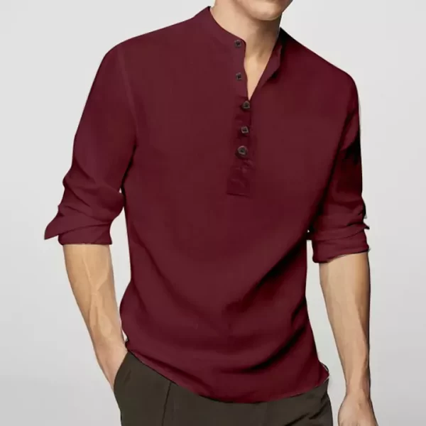 Mandarin Collar Shirt for Men - Image 3