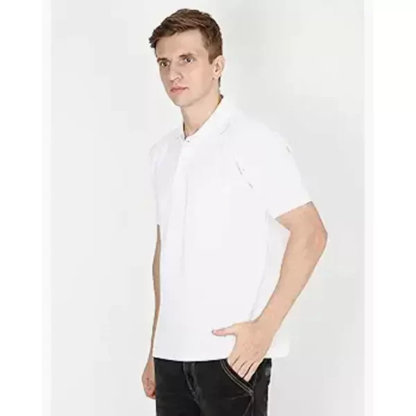 Classic White Polo T-Shirt for Men - Image 4