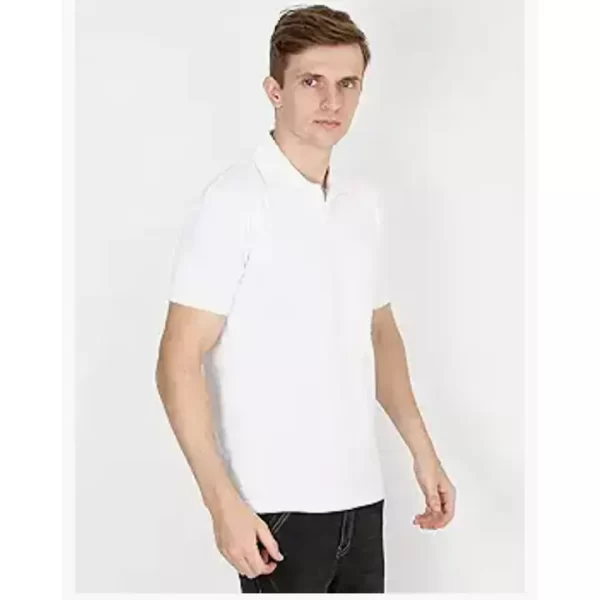 Classic White Polo T-Shirt for Men - Image 3