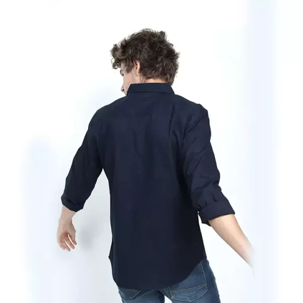Blue  Colourblocked Full Sleeve Shirt - Image 2