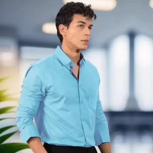 Sky Blue Slim Fit Formal Shirt