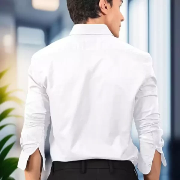 Versatile White Slim Fit Shirt for Men - Image 2