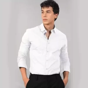 Versatile White Slim Fit Shirt for Men