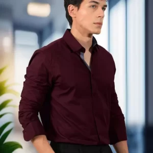 Maroon Slim Fit Formal Shirt