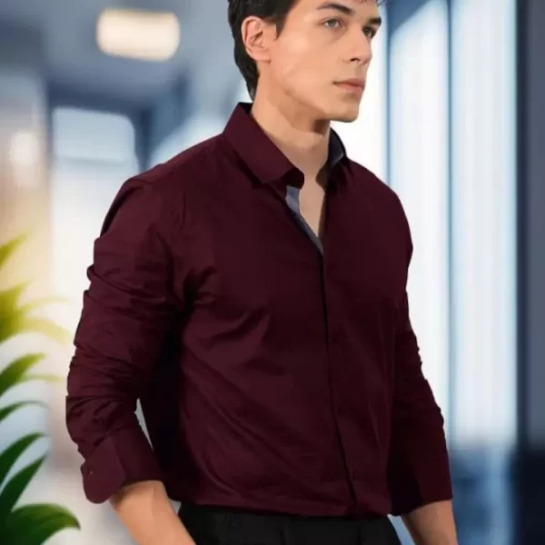 Maroon Slim Fit Formal Shirt