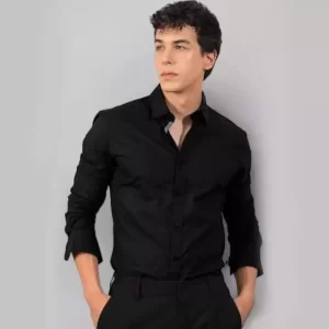 Jet Black Slim Fit Formal Shirt