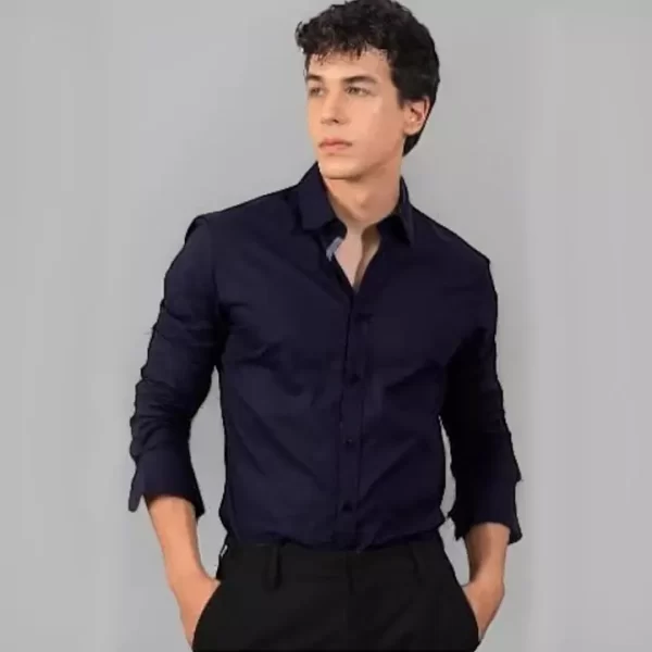 Midnight Black Slim Fit Formal Shirt - Image 2