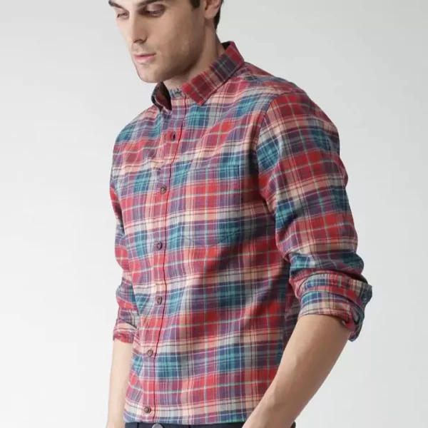 Men's Classic Multicolor Plaid Flannel Shirt - Image 2