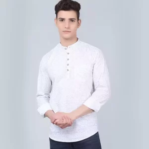 White Elegant Plain Kurta