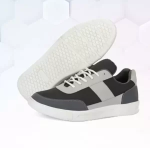 Black Casual Sneakers with White Stripe Accents