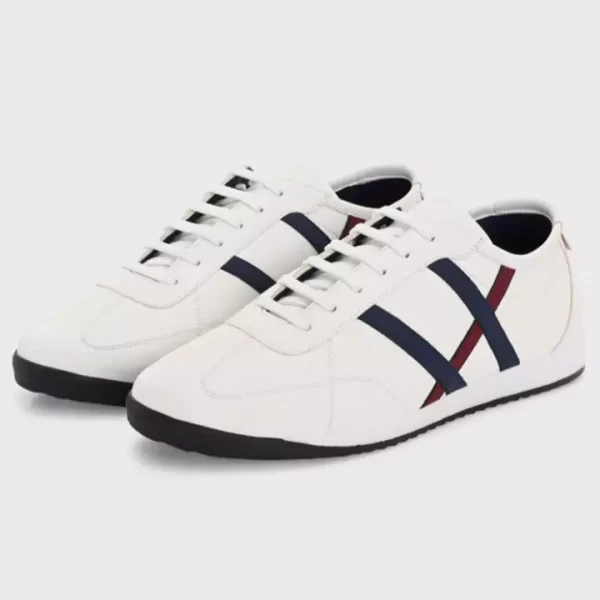 Black Casual Sneakers with White Stripe Accents - Image 2