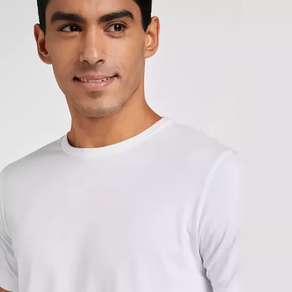 White Classic Cotton Round Neck T-Shirt - Image 3