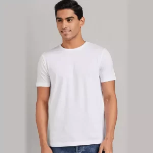 White Classic Cotton Round Neck T-Shirt