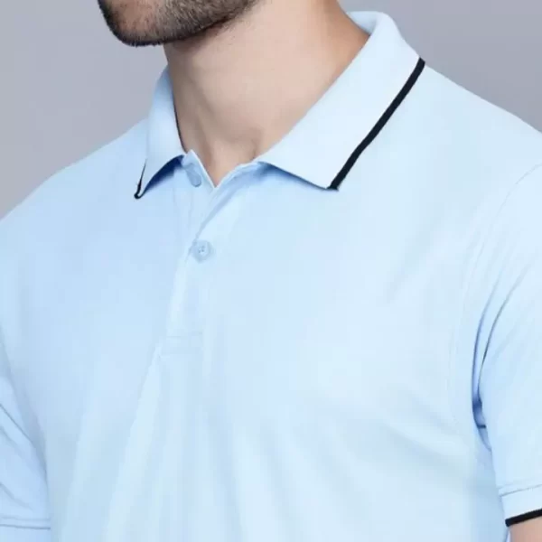 Classic Sky Blue Polo T-Shirt for Men - Image 2