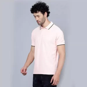 Solid Pink Polo T-Shirt for Men