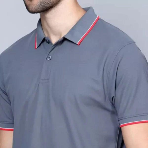 Classic Grey Polo T-Shirt - Image 3