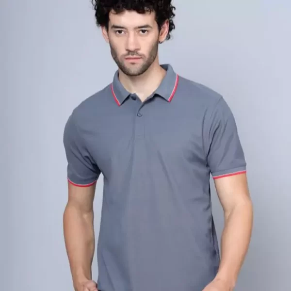 Classic Grey Polo T-Shirt - Image 2