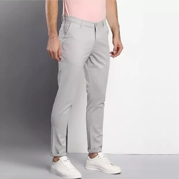 Light Grey Slim-Fit Trousers